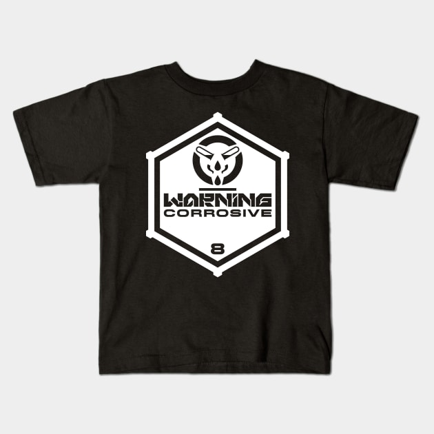 Warning: Corrosive Kids T-Shirt by TerminalDogma